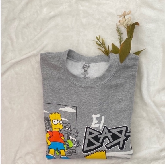 THE SIMPSONS Graphic UNISEX Crewneck Sweatshirt - Grey. Size M - Picture 10 of 10